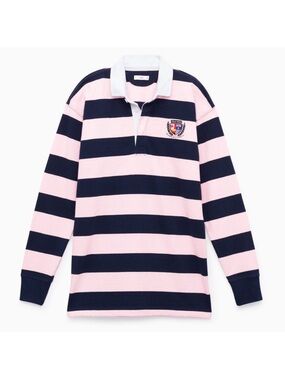 NWT TNA Covenham Tshirt Polo Preppy Rugby Academia Pink Navy Blue Oversized